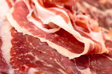 Image showing Thiny Sliced Spanish Jamon