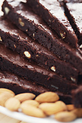 Image showing brownie with almonds 