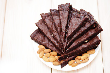 Image showing brownie with almonds 