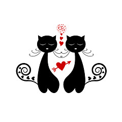 Image showing  Love Cat Silhouette