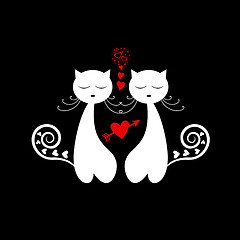 Image showing  Love Cat Silhouette