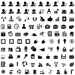 Image showing business and office icon set