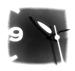 Image showing Black and white clock.