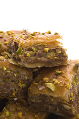 Image showing Baklava. Traditional middle east sweet desert isolated on the wh