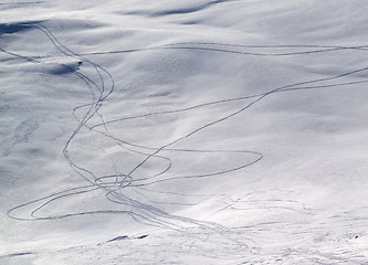 Image showing Tracks on off-piste slope