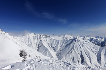 Image showing Winter mountains and blue sky