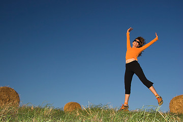 Image showing Woman jumping