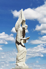 Image showing 	Angel statue on a blue sky background