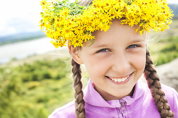 Image showing girl with a wreath