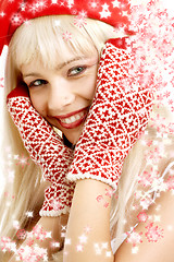 Image showing christmas girl with showflakes