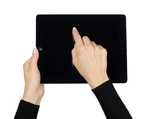 Image showing hands with tablet computer 