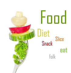 Image showing food on a fork 