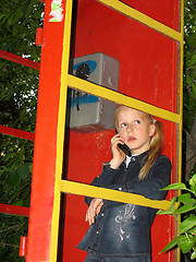 Image showing Little girl with mobile phone