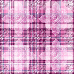 Image showing Repeating pink checkered pattern