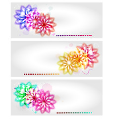 Image showing Vector abstract flower banners