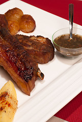 Image showing Grilled pork ribs