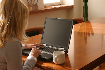 Image showing woman working at the laptop