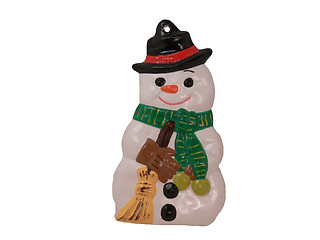 Image showing Ceramic Snowman Tree Ornament