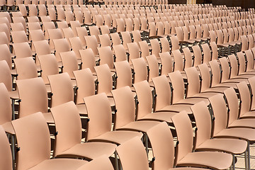 Image showing rows of empty plastic seats