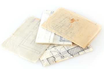 Image showing Architectural plans of the old paper