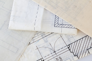 Image showing Architectural plans of the old paper