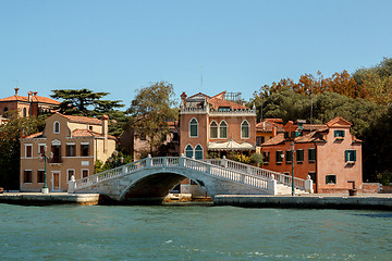 Image showing Venetian houses and bridge Italy