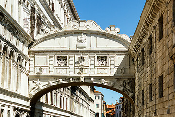 Image showing Detail of architecture near bridge of sighs Venice 
