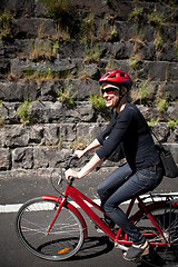 Image showing Woman cycling