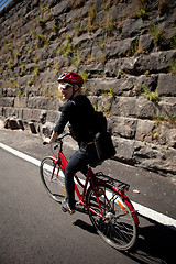 Image showing Woman cycling