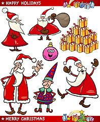 Image showing Cartoon Set of Christmas Themes