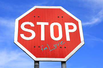 Image showing Stop For Love Sign