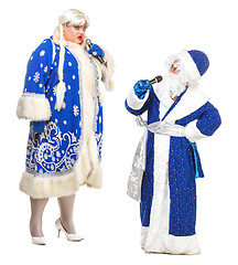 Image showing Travesty Actors Genre Depict Santa Claus and Snow Maiden