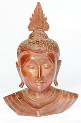 Image showing Wooden buddha sculpture