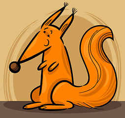 Image showing Cartoon Illustration of red squirrel