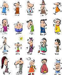 Image showing doodle people cartoon set