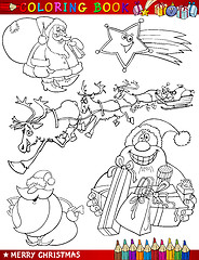 Image showing Cartoon Christmas Themes for Coloring