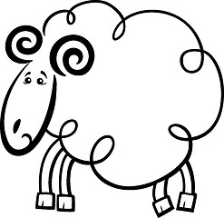 Image showing Cartoon ram for coloring book