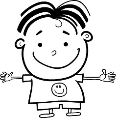 Image showing Cute Little Happy Boy for Coloring