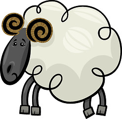 Image showing Cartoon illustration of ram or sheep