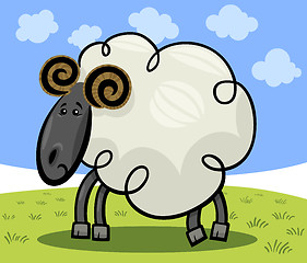 Image showing Cartoon illustration of ram or sheep