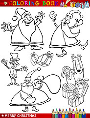 Image showing Cartoon Christmas Themes for Coloring