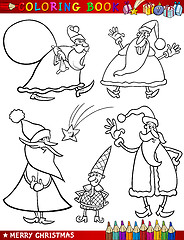 Image showing Cartoon Christmas Themes for Coloring