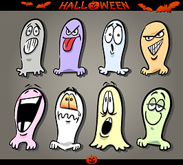 Image showing Halloween Ghosts Emoticons