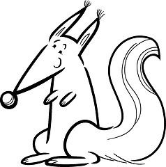 Image showing Cartoon squirrel for coloring