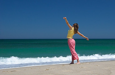 Image showing Woman at the beach