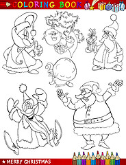 Image showing Cartoon Christmas Themes for Coloring