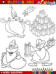 Image showing Cartoon Christmas Themes for Coloring