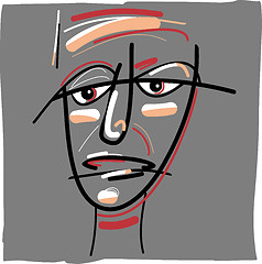 Image showing tribal painted face cartoon