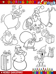 Image showing Cartoon Christmas Themes for Coloring