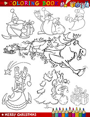 Image showing Cartoon Christmas Themes for Coloring